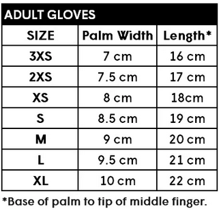 C-SKINS GLOVES 24 0 Size Chart